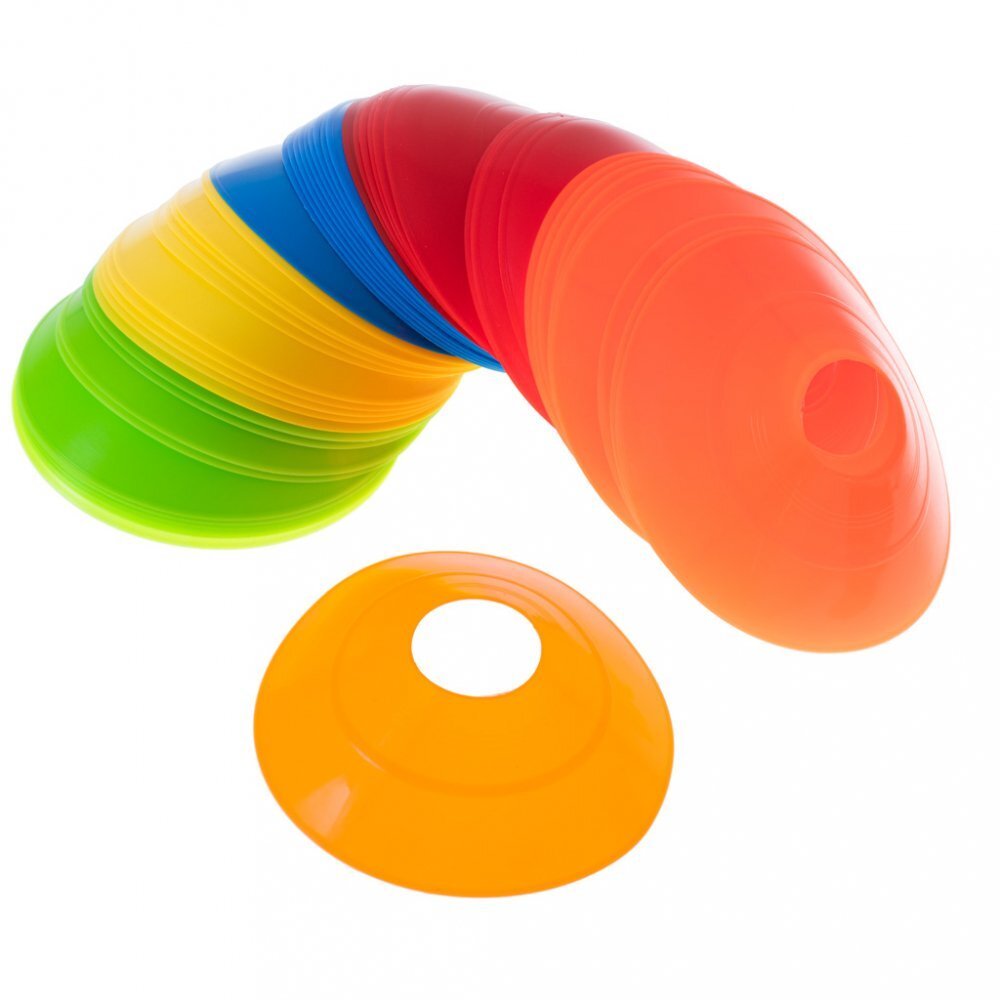 Ikonka Set de antrenament pentru copii cu 50 de discuri in 5 culori distincte din plastic Multicolor