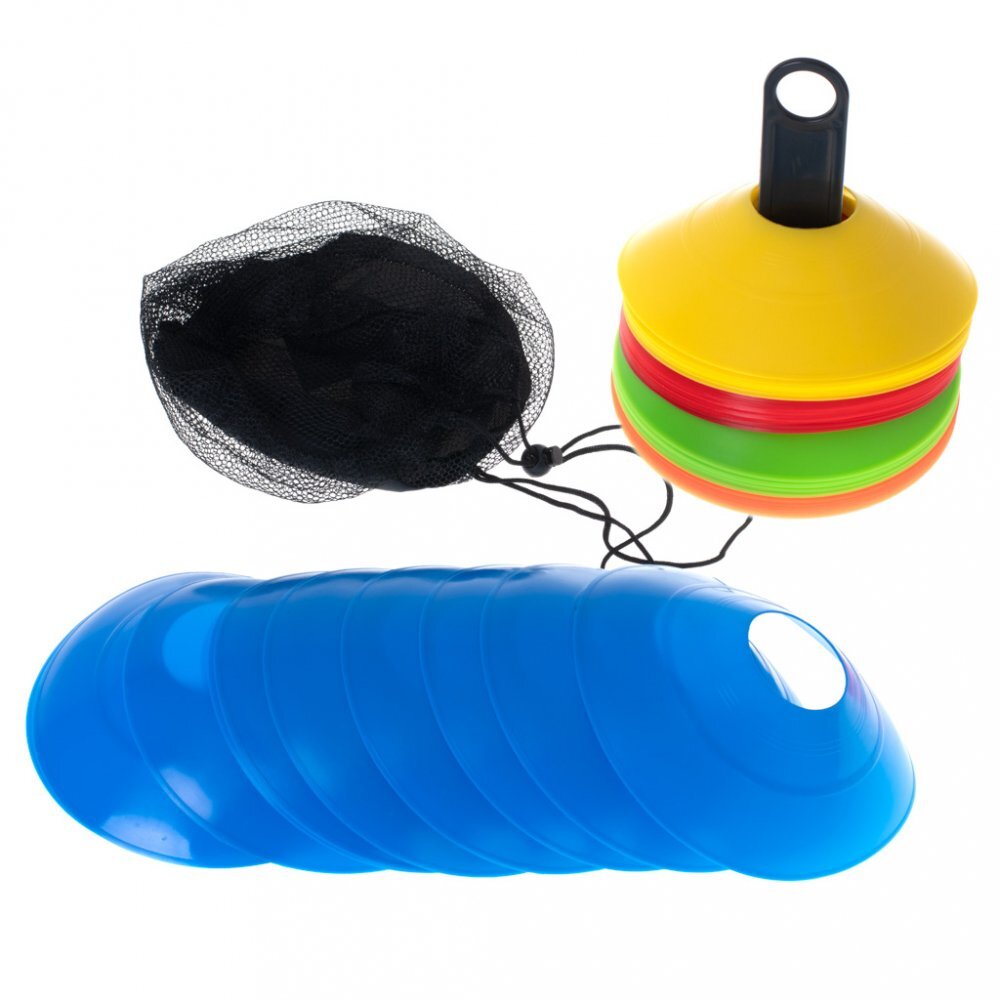 Ikonka Set de antrenament pentru copii cu 50 de discuri in 5 culori distincte din plastic Multicolor