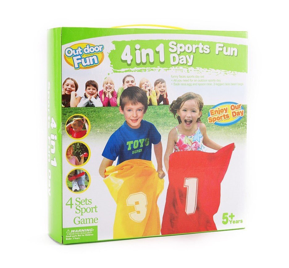 Ikonka Set de joaca miscare animatie si competitie pentru copii 4 in 1 party garden