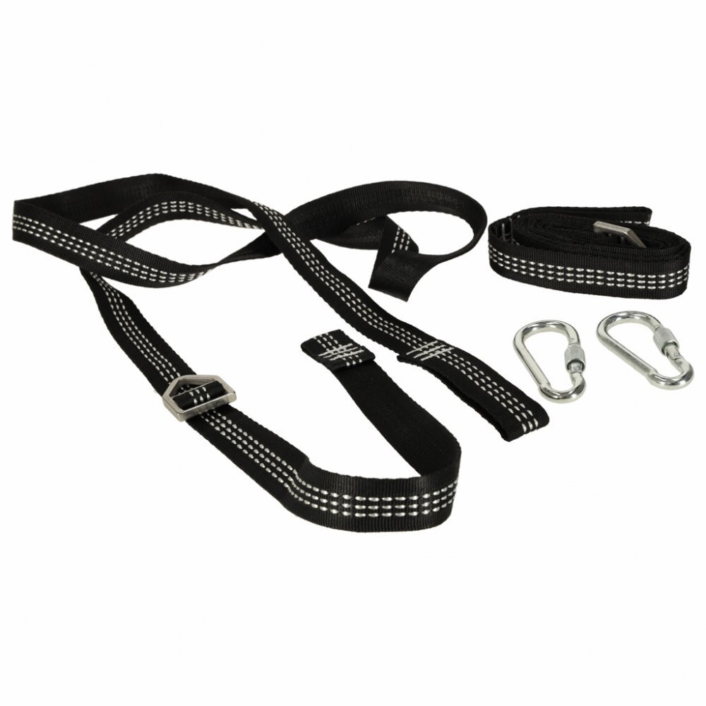 Ikonka Set de montaj pentru leagane si hamace include doua curele robuste de 2 metri in geanta de transport inclusa