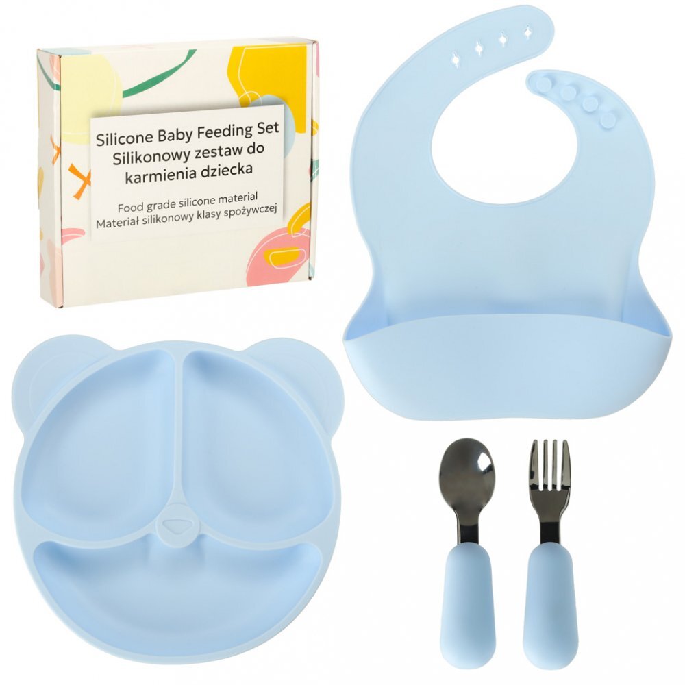 Ikonka Set diversificare din silicon 4 piese Teddy Blue