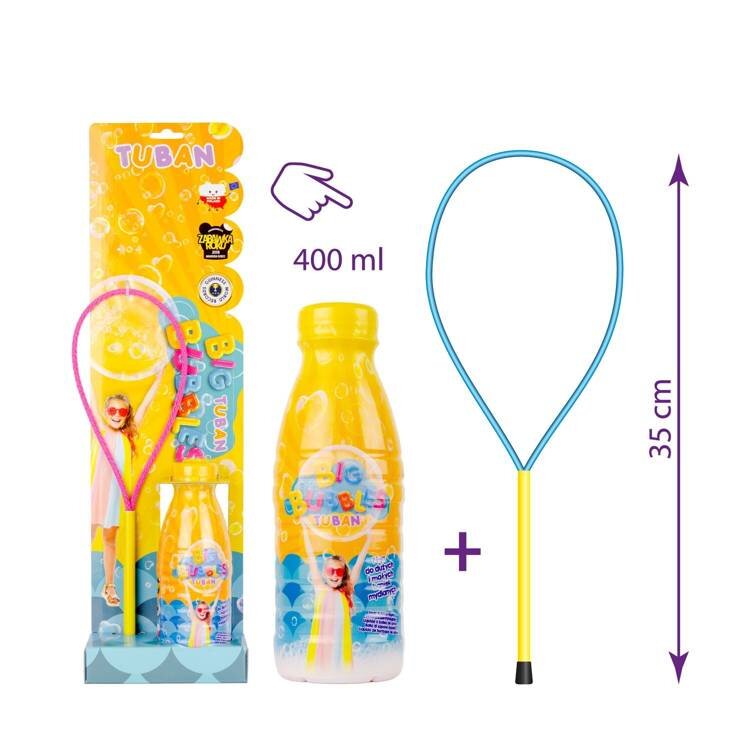 Ikonka Set pentru Baloane de sapun Cerc cu lichid 400ml Tuban