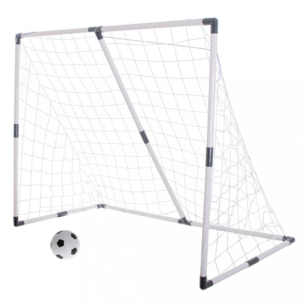 Ikonka Set Poarta de fotbal pentru copii 2 in 1 cu Minge si Pompa incluse dimensiune 185 x 120 x 70 cm