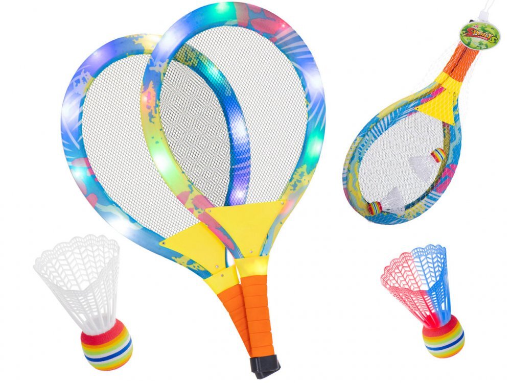Ikonka Set rachete iluminate de tenis cu minge si fluturas