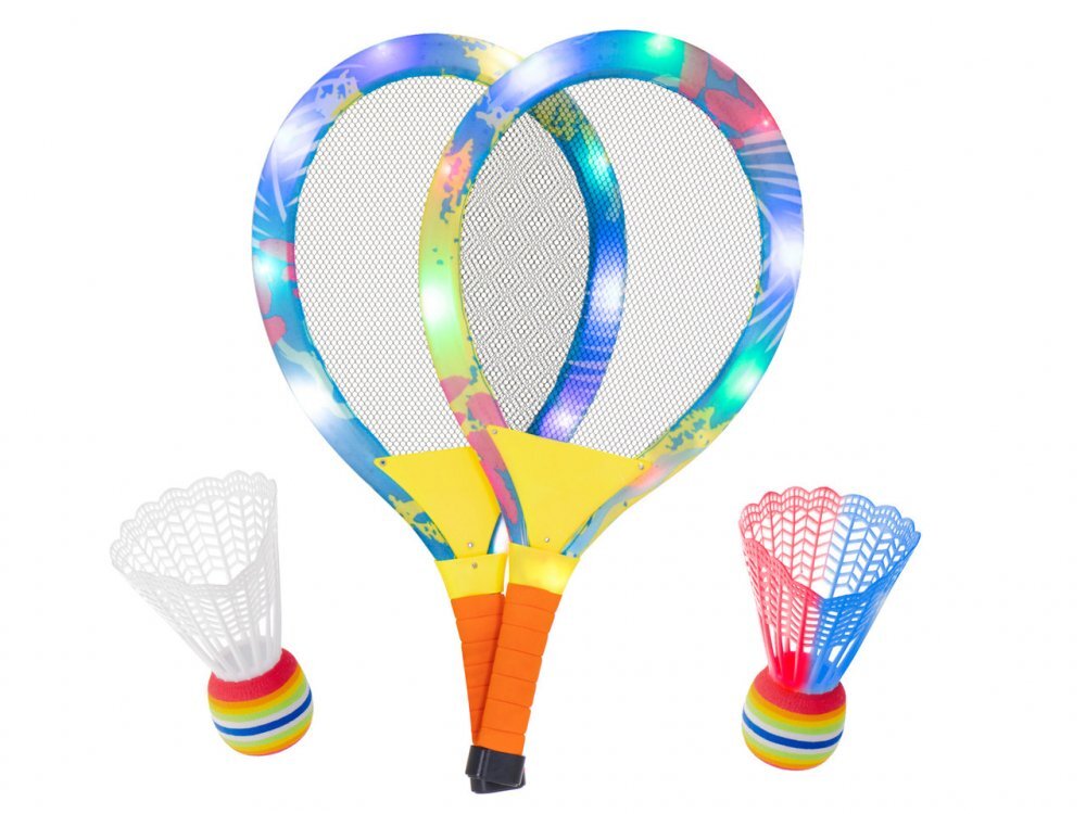 Ikonka Set rachete iluminate de tenis cu minge si fluturas