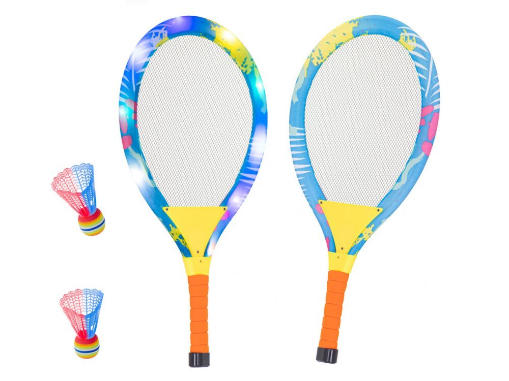 Ikonka Set rachete iluminate de tenis cu minge si fluturas