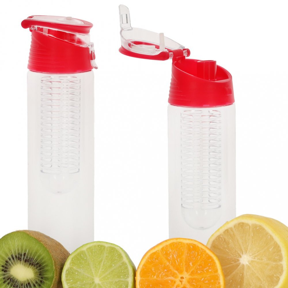 Ikonka Sticla de apa cu infuzor pentru fructe 800 ml Red