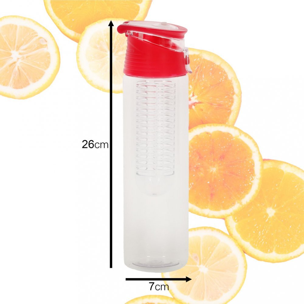Ikonka Sticla de apa cu infuzor pentru fructe 800 ml Red