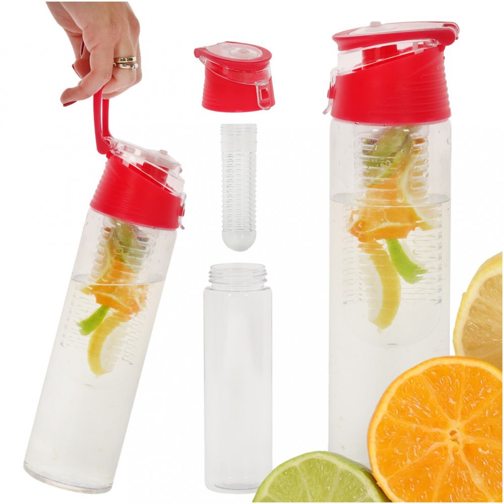 Ikonka Sticla de apa cu infuzor pentru fructe 800 ml Red