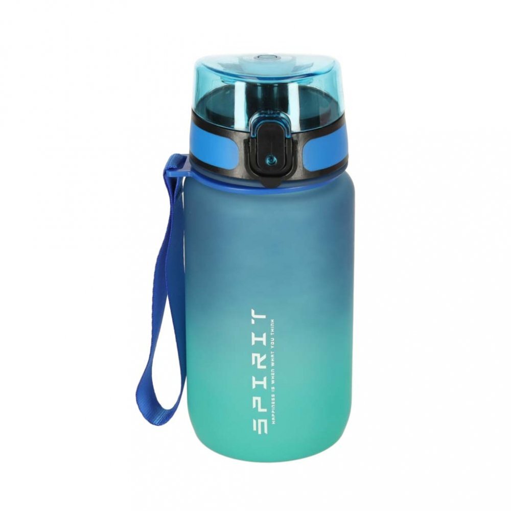 Ikonka Sticla de apa motivationala bluegreen cu marcaje de timp si volum capac anti-scurgere capacitate 600 ml