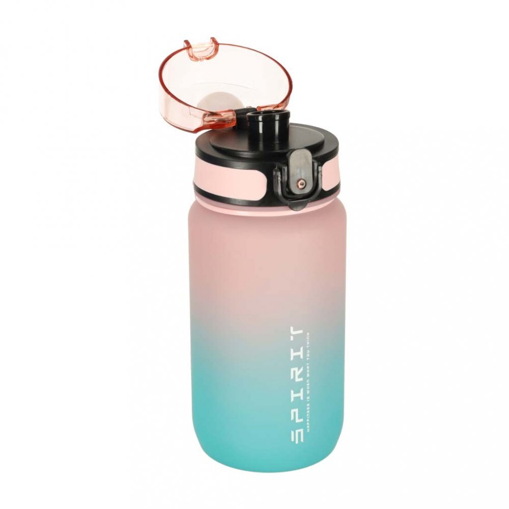 Ikonka Sticla de apa motivationala bluepink cu marcaje de timp si volum capac anti-scurgere capacitate 600 ml