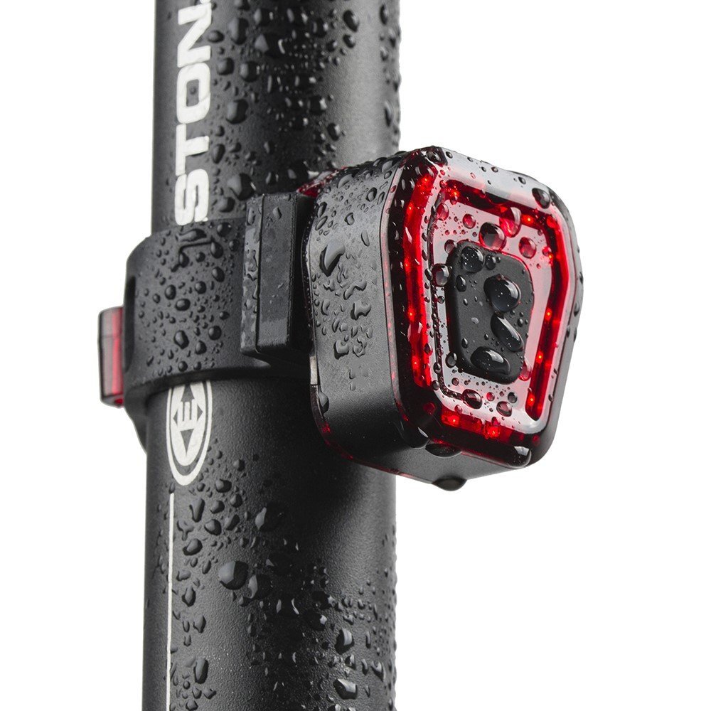 Ikonka Stop bicicleta cu LED incarcare USB rezistenta la apa 100 lumeni Rosu