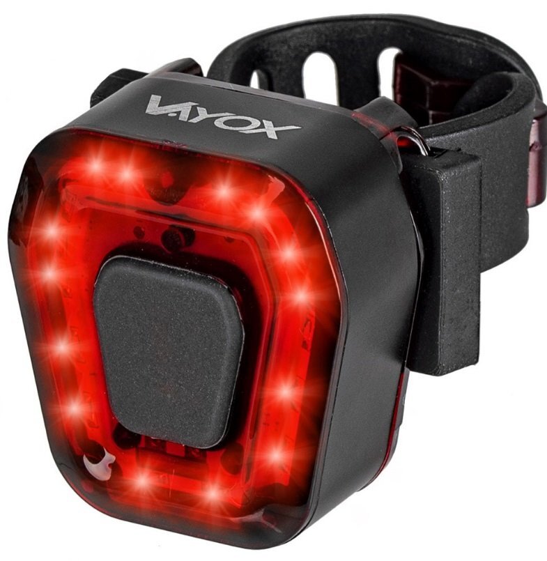 Ikonka Stop bicicleta cu LED incarcare USB rezistenta la apa 100 lumeni Rosu