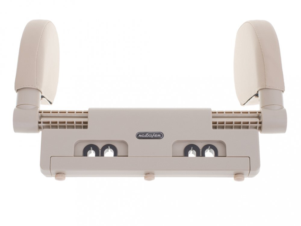 Ikonka Suport tetiera auto pentru copii pentru sustine cap si gat echipat cu doua brate independente ce pot fi ridicate sau coborate la 180 grade dimensiunea universala 26 x 22 x 23 cm piele ecologica Beige