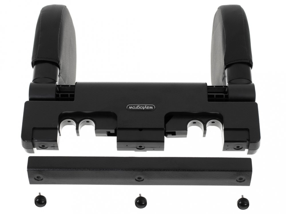 Ikonka Suport tetiera auto pentru copii pentru sustine cap si gat echipat cu doua brate independente ce pot fi ridicate sau coborate la 180 grade dimensiunea universala 26 x 22 x 23 cm piele ecologica Black