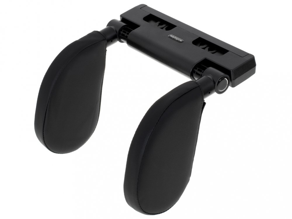 Ikonka Suport tetiera auto pentru copii pentru sustine cap si gat echipat cu doua brate independente ce pot fi ridicate sau coborate la 180 grade dimensiunea universala 26 x 22 x 23 cm piele ecologica Black