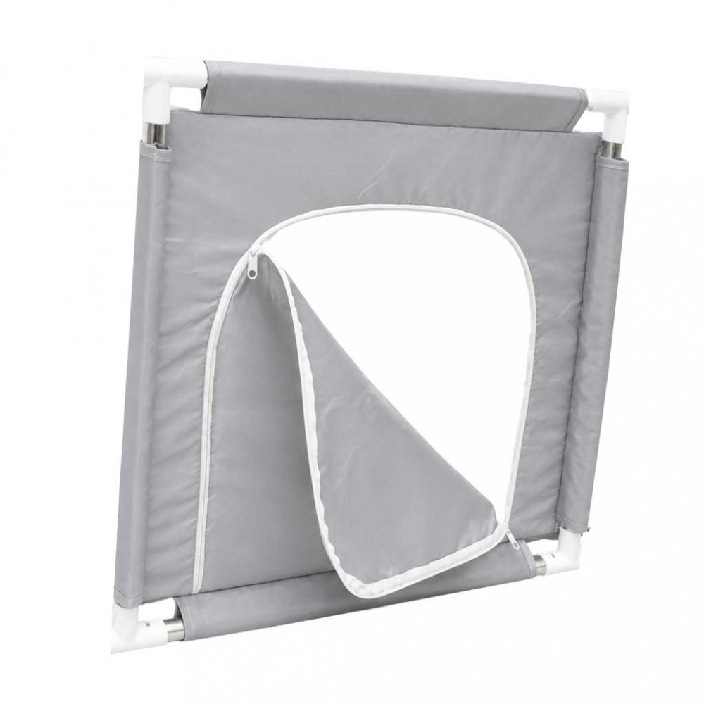 Ikonka Tarc de joaca pentru copii Grey design modern si sigur acces mare cu fermoar porti de fotbal si cos de baschet integrate dimensiune 120 x 180 cm