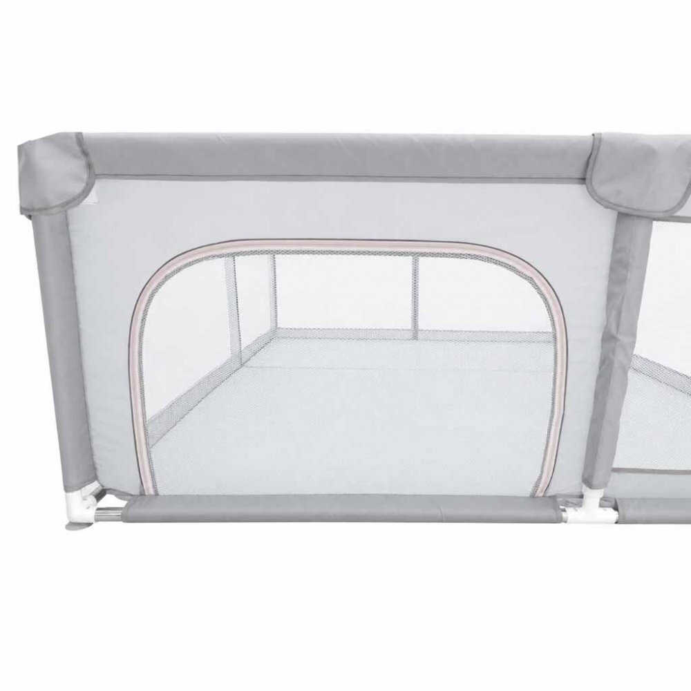 Ikonka Tarc de joaca pentru copii Grey intrare laterala prevazuta cu fermoar buzunar exterior pt depozitare accesorii dimensiune 150 x 200 cm