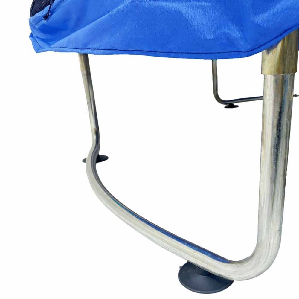 Ikonka Trambulina pentru copii Blue cu set complet de accesorii include cos de baschet minge hamac diametru 155 cm pana la 150 kg