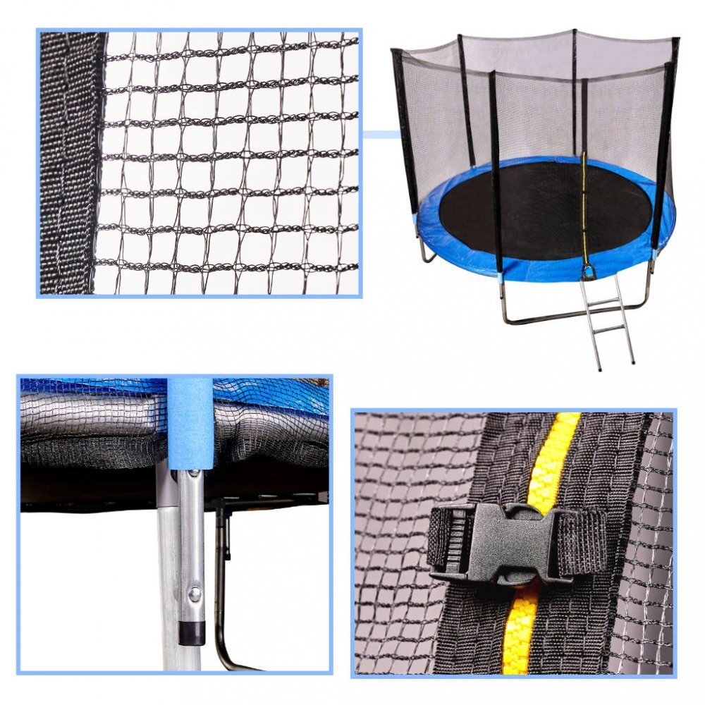 Ikonka Trambulina pentru copii intrare cu fermoar si scara inclusa cu plasa de protectie inalta 183 cm diametru 305 cm capacitatea maxima 150 kg