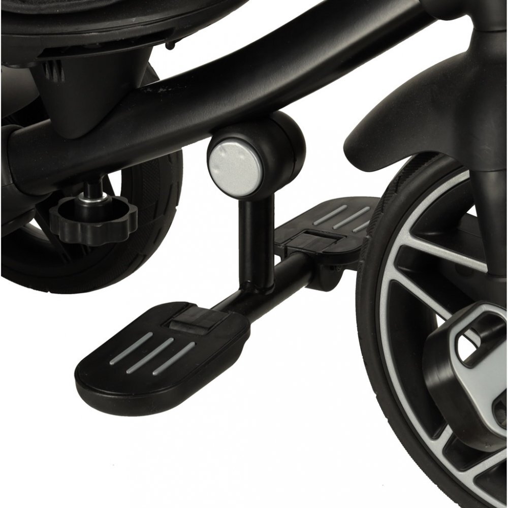 Ikonka Tricicleta pentru copii Trike Fix Elite Black din otel cu sezut reversibil spatar ajustabil bara reglabila copertina cu efecte luminoase si sonore varsta 2-6 ani