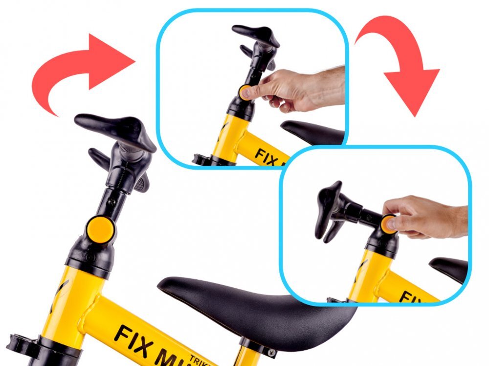 Ikonka Tricicleta pentru copii Trike Fix Yellow cu pedale 3 in 1 ghidon si sa reglabile cadru din otel roti din spuma pentru copii cu varsta cuprinsa intre 15 si 4 ani si 30kg