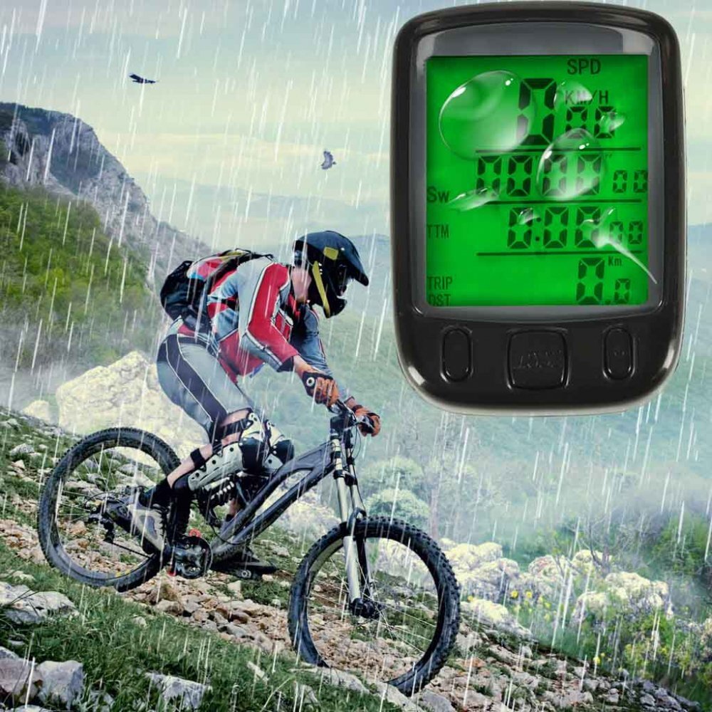 Ikonka Vitezometrul de bicicleta rezistent la apa cu ecran tactil LCD 25 in1