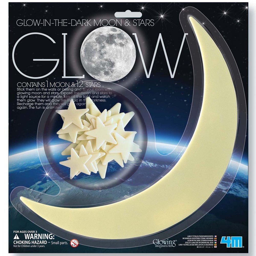 Imagine Station Decoratiuni de perete fosforescente luna si stele