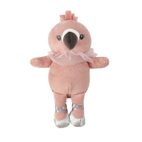 Infancie Set cadou bebelusi cu paturica si jucarie de plus flamingo