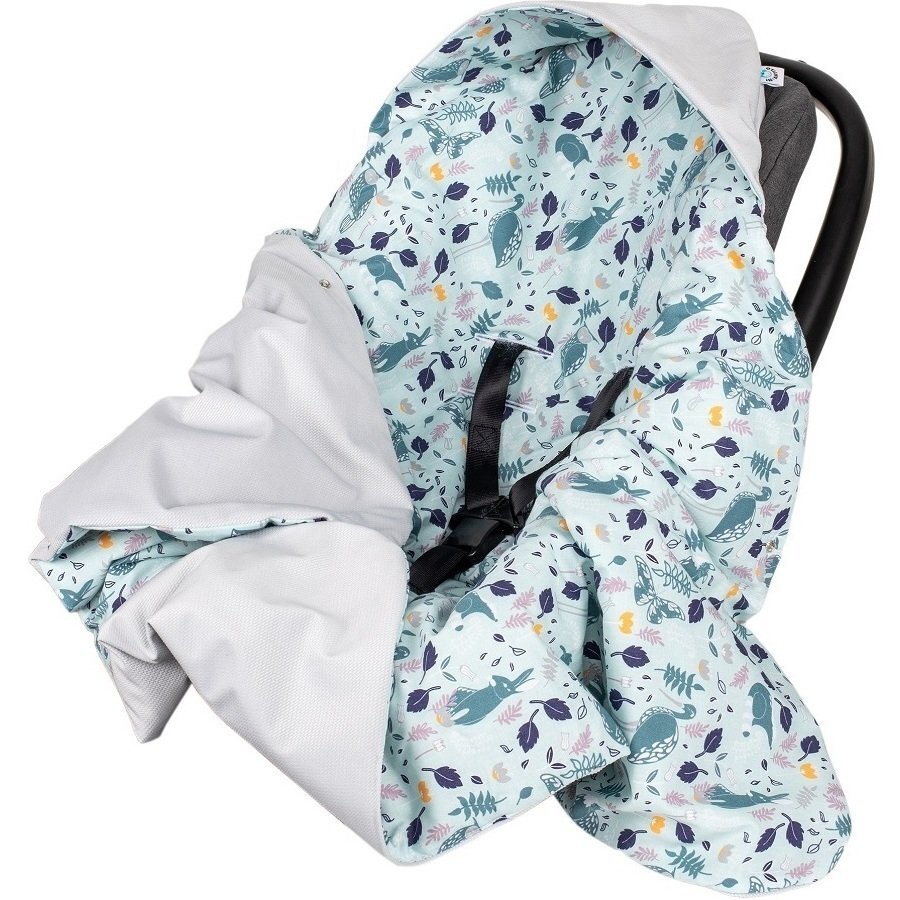 Infantilo Paturica de infasat pentru scaun auto Velvet IF19109 Blue RabbitGri