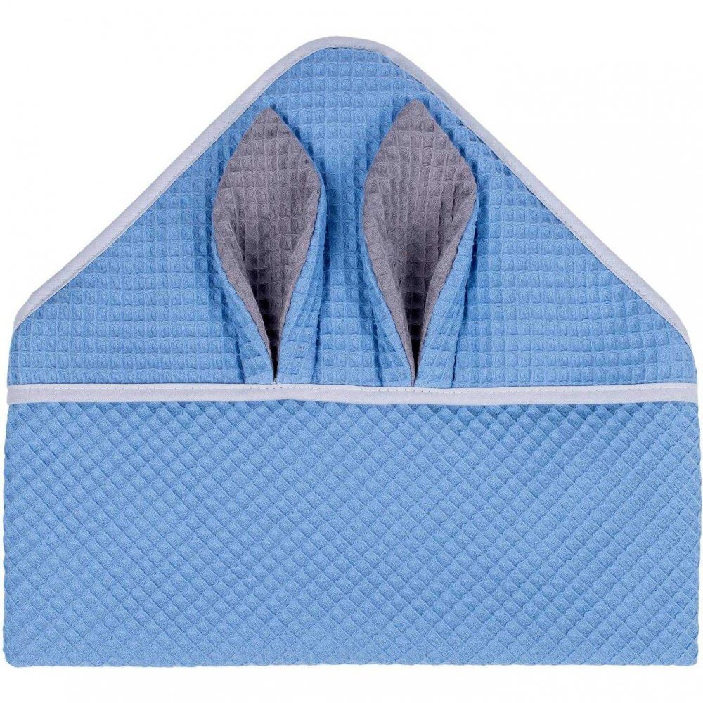Infantilo Prosop de baie cu gluga Waffle Bunny 80x80 cm albastru