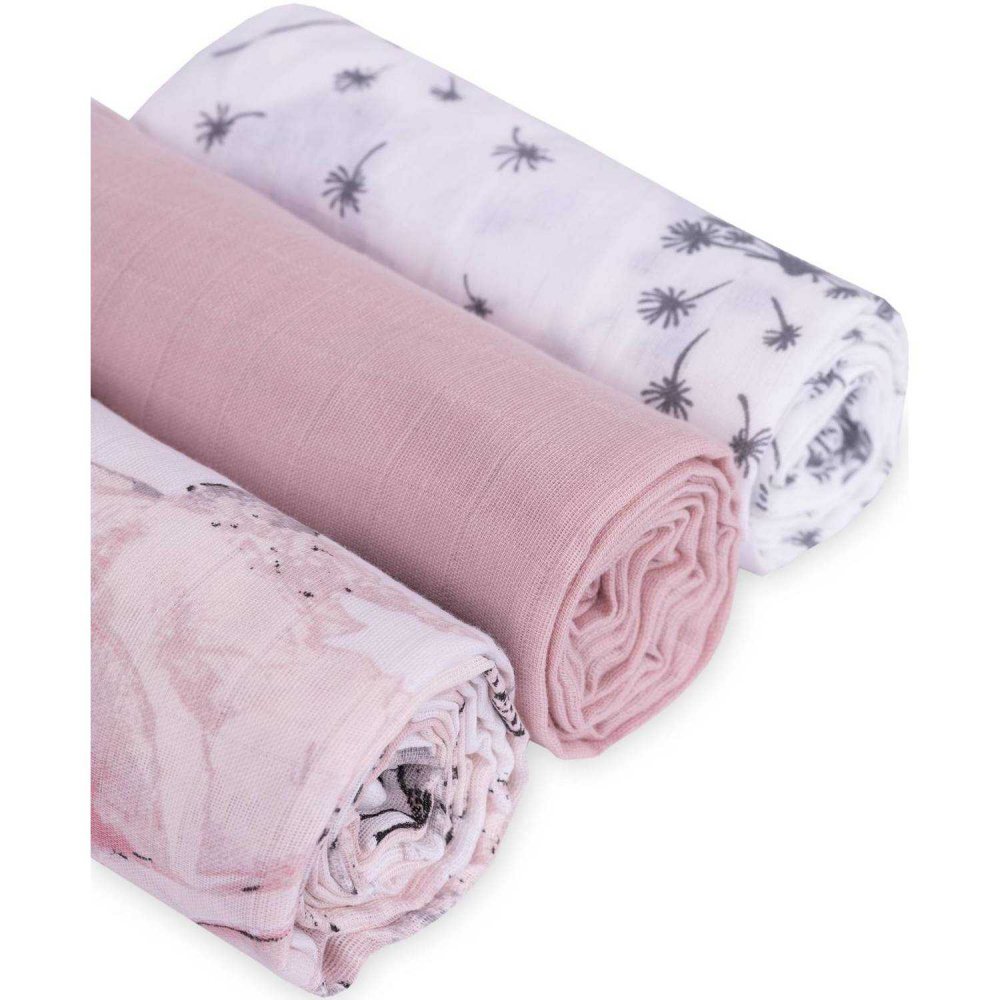 Infantilo Set 3 scutece din muselina papadie roz deschis