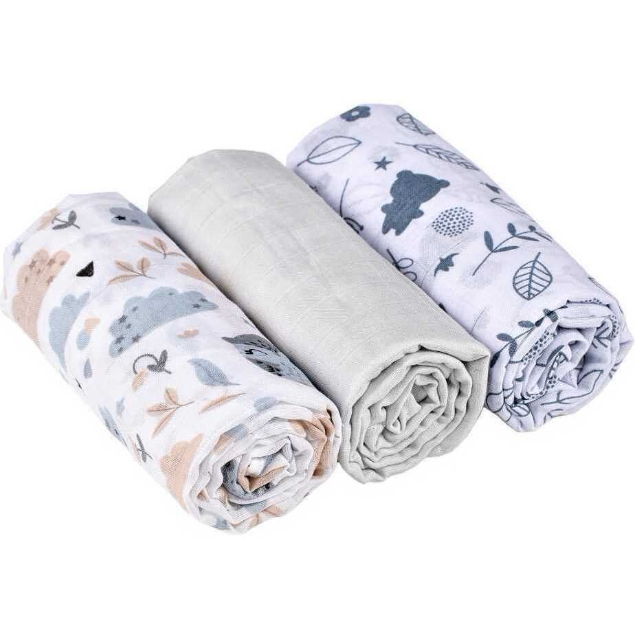 Infantilo Set 3 scutece din muselina poiana pastel
