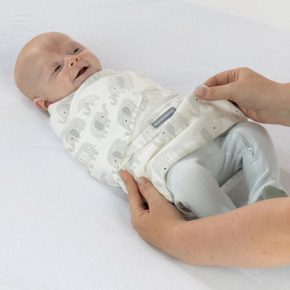 InGenuity Sistem de infasare Scribble Elephant Swaddle Me 0-3 luni colectia Monogram