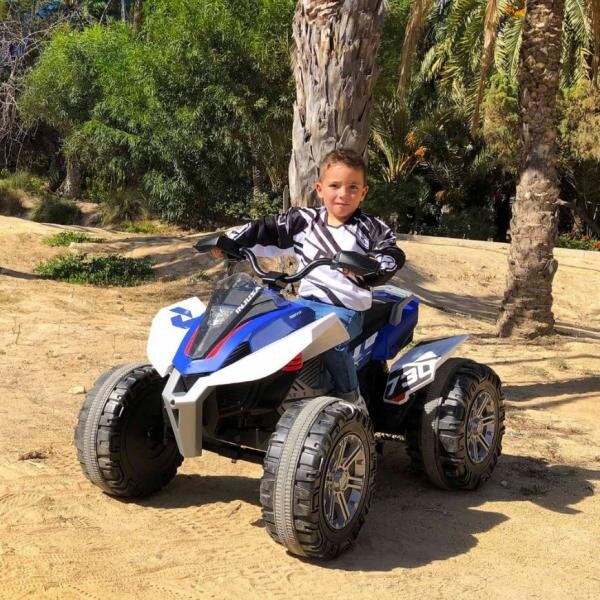 INJUSA Atv electric pentru copii Quad Rage 12V model silentios pornire cu cheie suspensii frana electrica 3 ani+