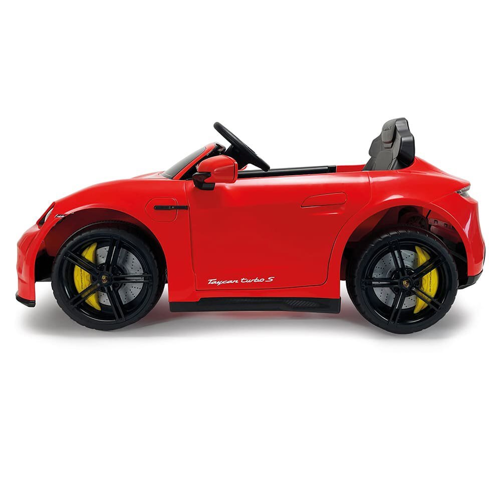 INJUSA Masina electrica pentru copii Porsche Taycan 12V 2 viteze frana electrica lumini Led radio USB telecomanda deschidere usi varsta 2 ani+