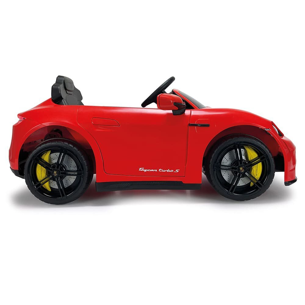 INJUSA Masina electrica pentru copii Porsche Taycan 12V 2 viteze frana electrica lumini Led radio USB telecomanda deschidere usi varsta 2 ani+