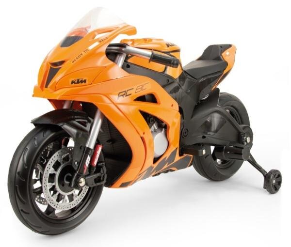 INJUSA Motocicleta electrica de curse pentru copii licenta KTM 12V include roti ajutatoare 3-6 ani