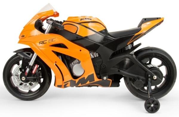 INJUSA Motocicleta electrica de curse pentru copii licenta KTM 12V include roti ajutatoare 3-6 ani