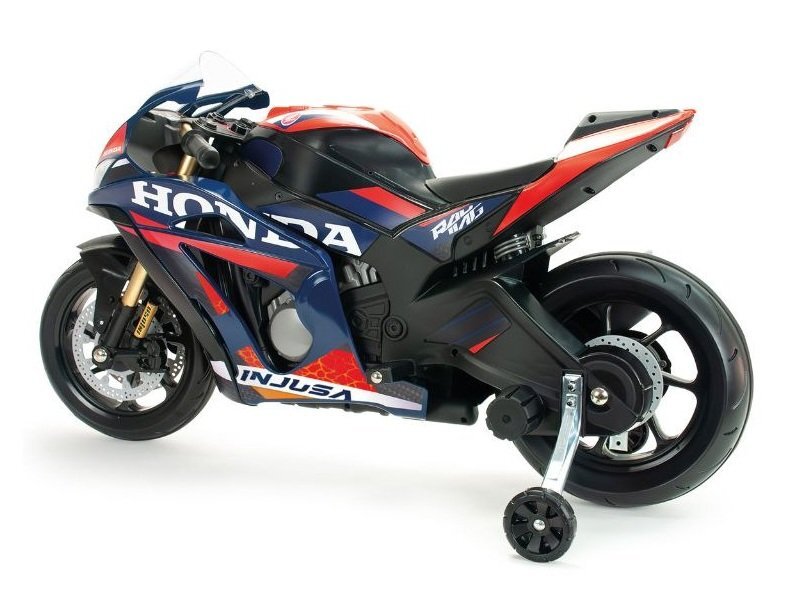 INJUSA Motocicleta electrica pentru copii 12V licentiat Honda Competition cu roti ajutatoare design sport 3-6 ani maxim 50 kg