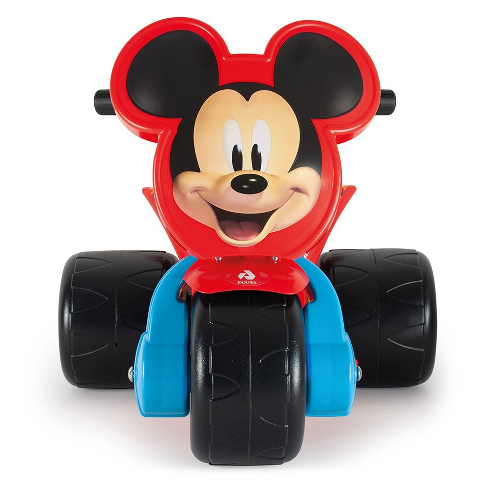 INJUSA Motocicleta electrica pentru copii licenta Disney Mickey Mouse Rosu Albastru 6V cu pedala de acceleratie 1-3 ani greutate admisa 25 kg