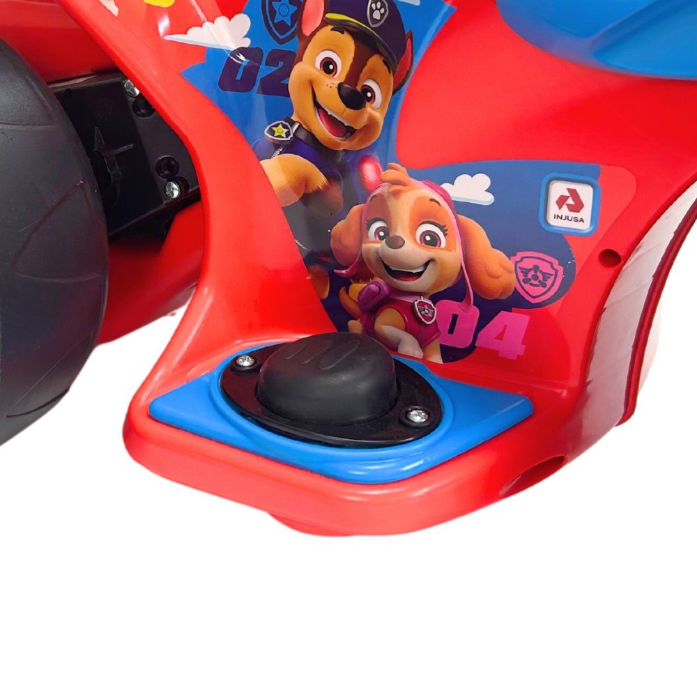 INJUSA Motocicleta electrica pentru copii licenta Disney Paw Patrol Rosu Albastru 6V cu pedala de acceleratie lumini frontale greutate admisa 25 kg 1-3 ani