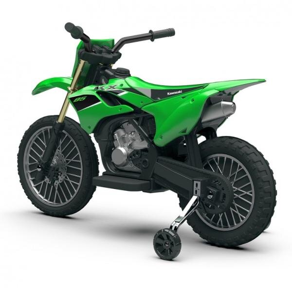 INJUSA Motocicleta electrica pentru copii licenta Kawasaki KX85 6V include roti ajutatoare 2-5 ani