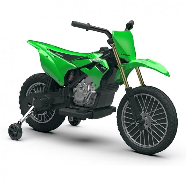 INJUSA Motocicleta electrica pentru copii licenta Kawasaki KX85 6V include roti ajutatoare 2-5 ani