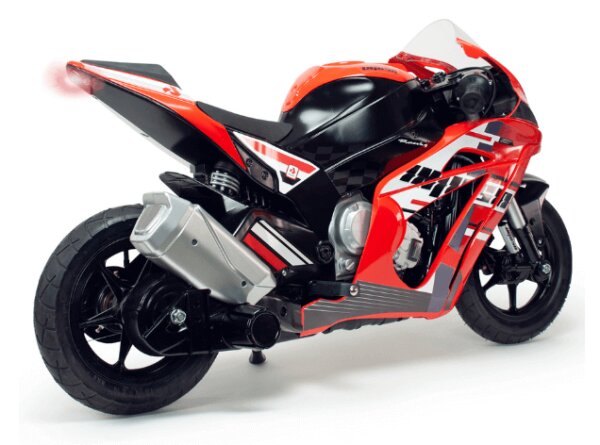 INJUSA Motocicleta electrica pentru copii Racing Fighter 24V frana cu tambur roti gonflabile 6-10 ani