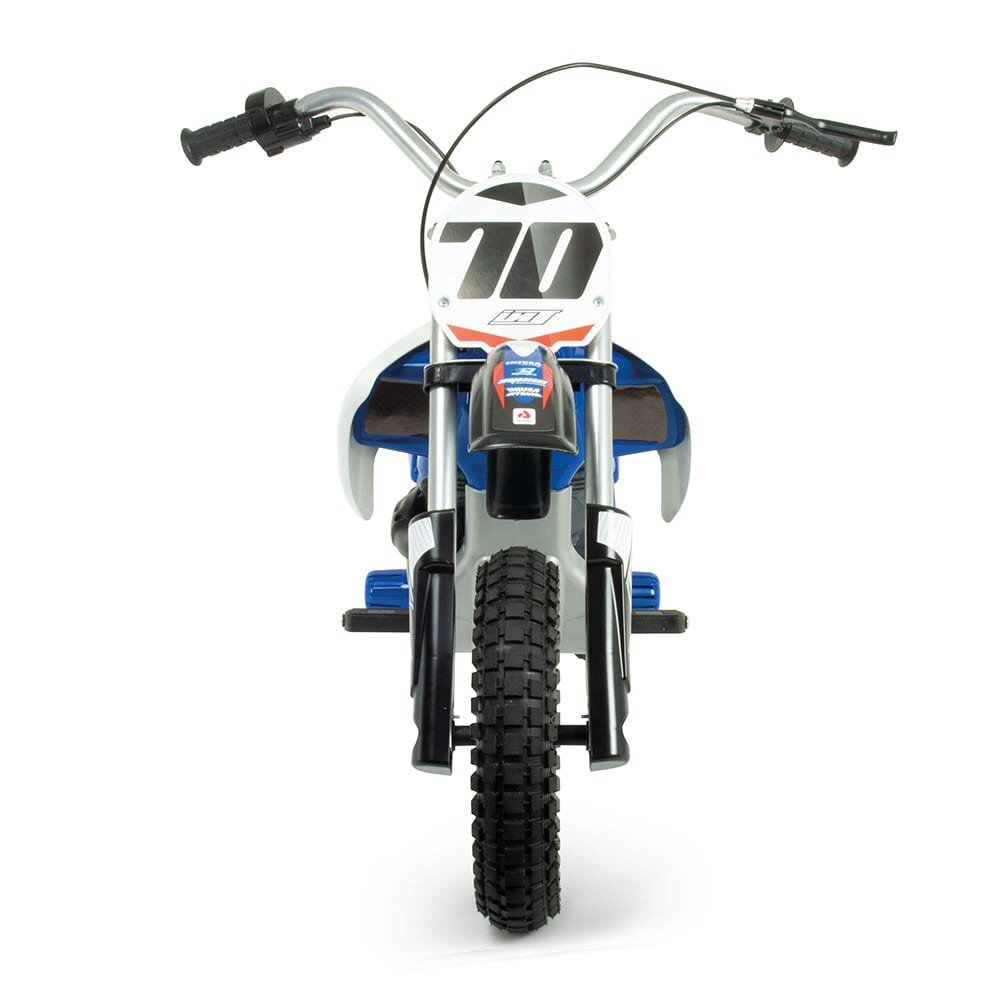 INJUSA Motocicleta electrica pentru copii X-Treme Blue Fighter 24V pentru orice tip de teren roti gonflabile 6 ani+