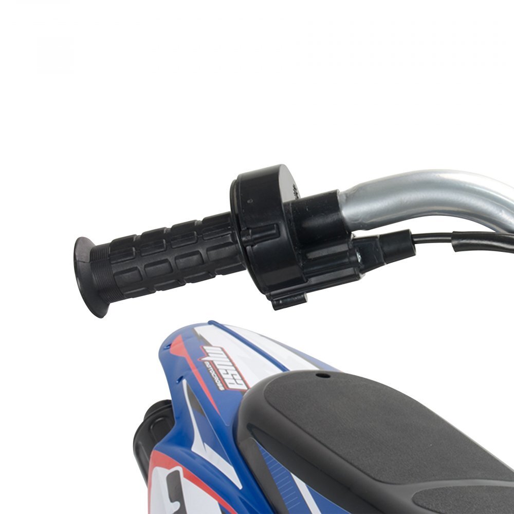 INJUSA Motocicleta electrica pentru copii X-Treme Blue Fighter 24V pentru orice tip de teren roti gonflabile 6 ani+