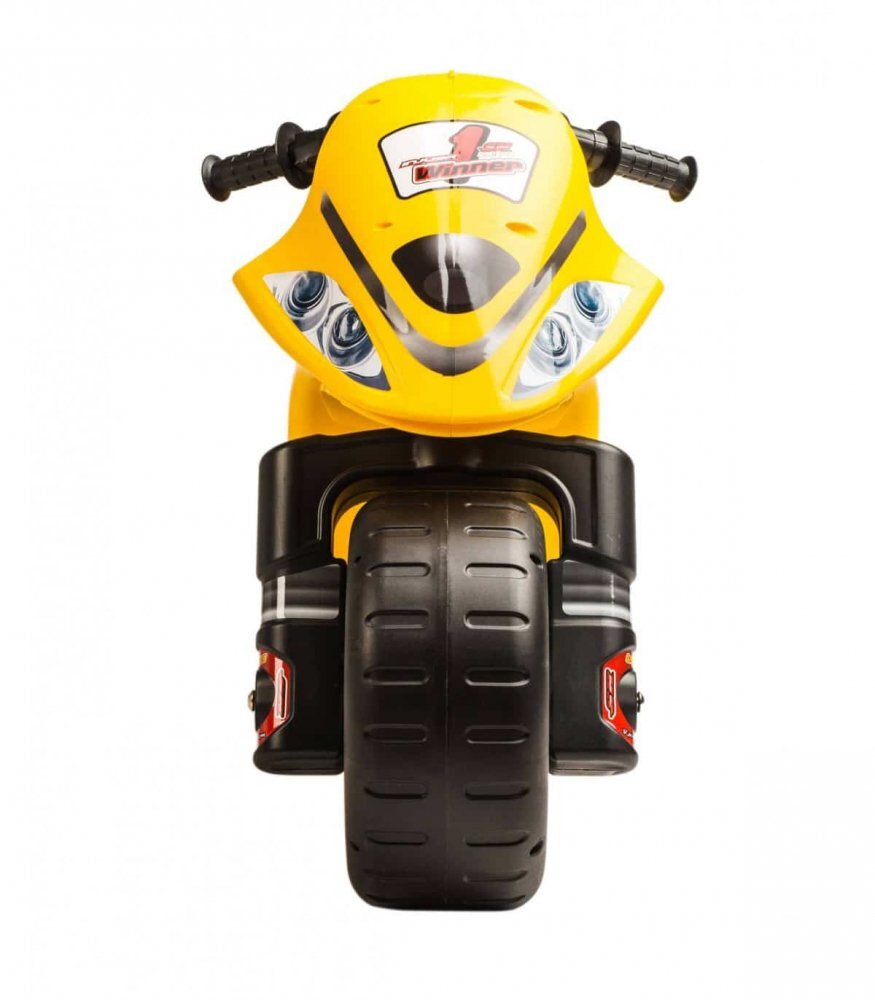 INJUSA Motocicleta pentru copii Moto Winner Galben cu roti mari si design sportiv 3 ani+