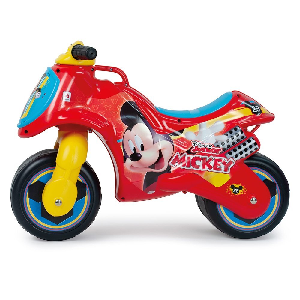 INJUSA Motocicleta pentru copii Neox licenta Disney Mickey Mouse Rosu Albastru ride-on fara pedale 18-36 luni greutate admisa 30 kg
