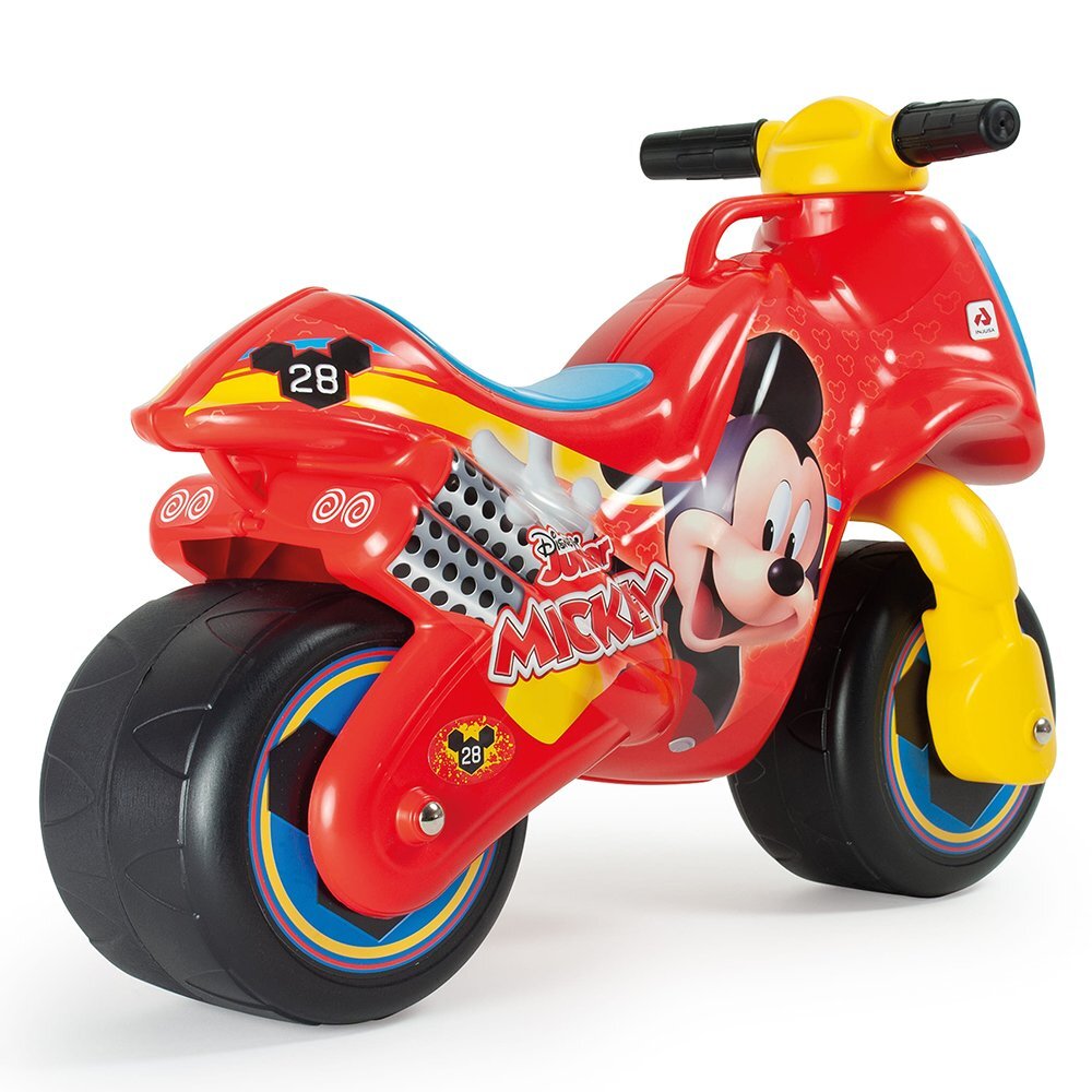 INJUSA Motocicleta pentru copii Neox licenta Disney Mickey Mouse Rosu Albastru ride-on fara pedale 18-36 luni greutate admisa 30 kg
